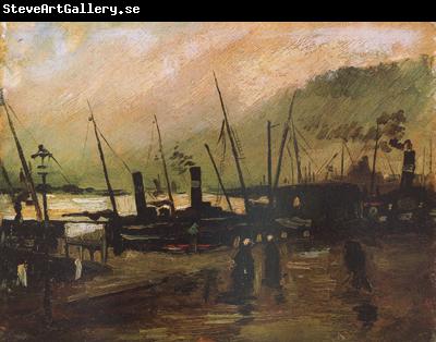 Vincent Van Gogh Quayside wtih Ships in Antwerp (nn04)